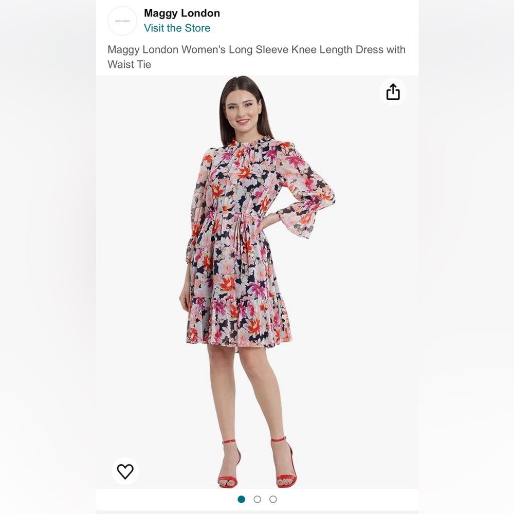 Maggie London Women’s navy-berry floral dress sz 4